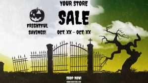 Hvid HALLOWEEN SALE Digitalt display Template