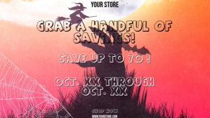 Rød HALLOWEEN SALE Digitalt display Template