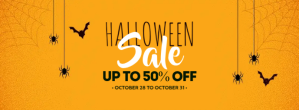 Orange Halloween Sale Facebook Cover Photo Template