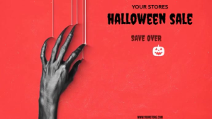 Rød HALLOWEEN SALE Digitalt display Template