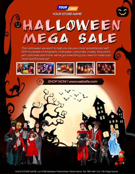 Halloween sale flyer catalog template PosterMyWall