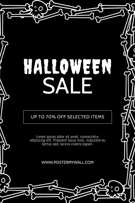 Halloween Sale Flyer Design Template Poster