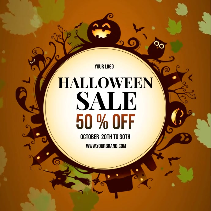 halloween sale instagram template, fall sale