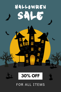 Turkusowy Halloween Sale Pinterest Pinterest Graphic Template