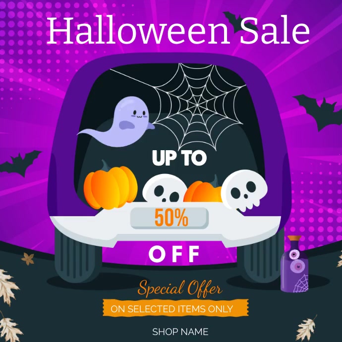 halloween sale poster template