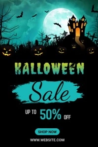 Halloween Sale poster Plakat template