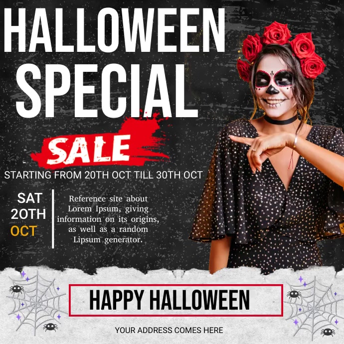 halloween sale poster template