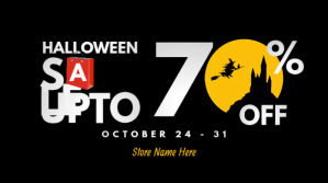สีดำ Halloween Sale Publicação do Twitter Template