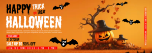 橙色 Halloween Sale แบนเนอร์ Tumblr Template