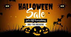 halloween sale video ads flyer Obraz udostępniany na Facebooku template