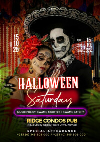Halloween Saturday Design Template A4