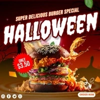 Halloween Scary Burger Instagram na Post template