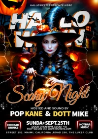 HALLOWEEN SCARY NIGHT A3 template