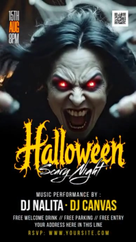 Black Halloween Scary Night Instagram Story Template