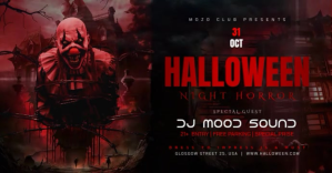 Sort Halloween Night Horror Facebook begivenhed cover Template