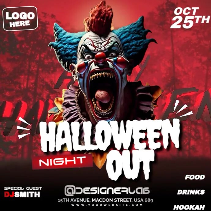 Halloween Scary Night Out Instagram Post template