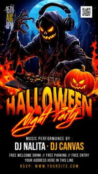 Halloween Scary Night party Instagram-Story template