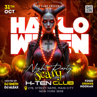 Nero Halloween Night Party Kwadrat Template