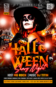 Halloween Scary night party Tabloid template