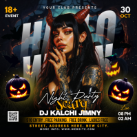 Halloween Scary Night Party Square (1:1) template