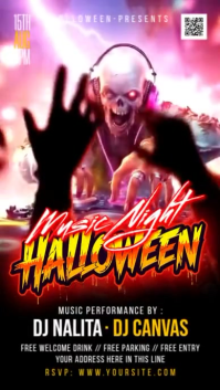 Halloween Scary Night party Instagram Story template