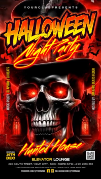 Black Halloween Night Party Instagram Reel Template