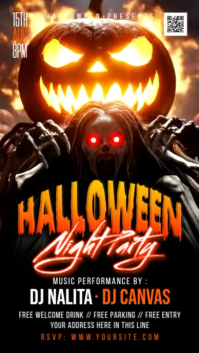 Halloween Scary Night party Instagram na Kuwento template