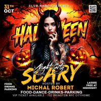 Halloween Scary Night Party Square (1:1) template