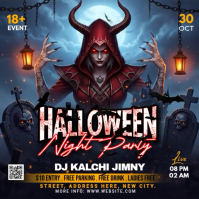 Halloween Scary Night Party Kwadrat (1:1) template