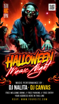 Halloween Scary Night party Instagram Story template