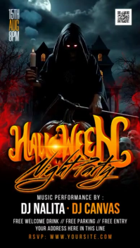 Halloween Scary Night party Instagram Story template
