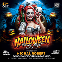 Halloween Scary Night Party Persegi (1:1) template