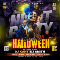 Halloween Scary Night Party Kwadrat (1:1) template