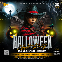 Halloween Scary Night Party Square (1:1) template
