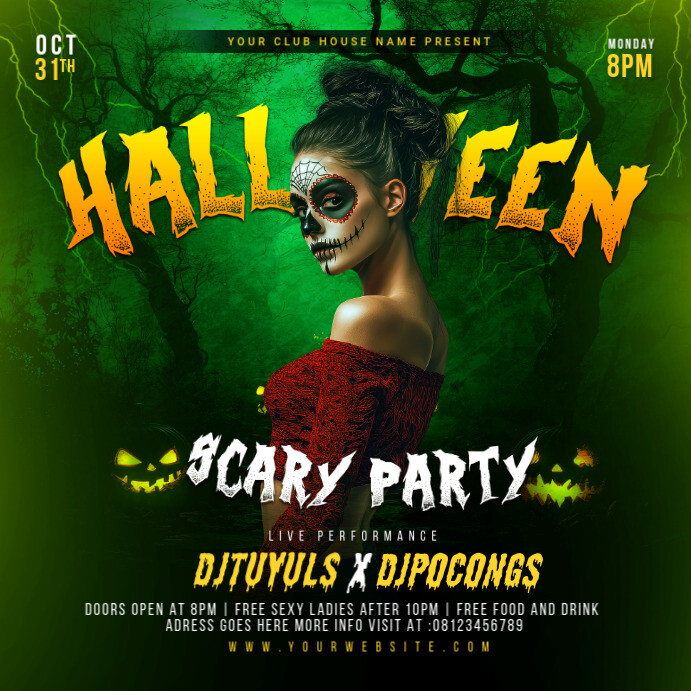 Halloween Scary Party Instagram Template