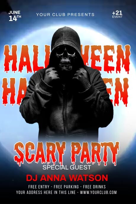 Halloween Scary Party Video Cartaz template