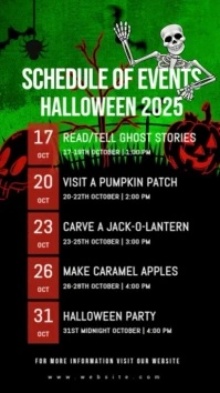 halloween schedule, halloween events Instagram-Story template