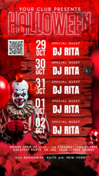 Halloween Schedule Digital Display (9:16) template