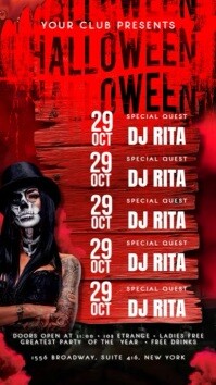 Halloween Schedule Digital Display (9:16) template