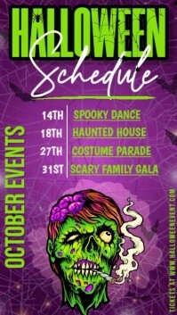 粉色 Halloween Events Schedule Instagram Story Template