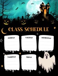 Halloween Schedule Spooky Flyer Video template