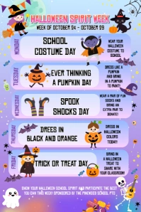 Halloween School Spirit Week Itinerary Poster template