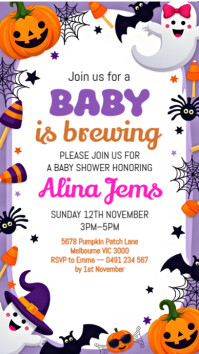 Blanc Baby Shower Invitation Instagram Story Template