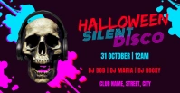 Halloween silent disco party facebook event cover template