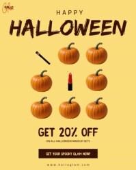 Orange Halloween Makeup Sale Instagram Portrait Template