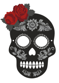 White Day of the Dead A4 Template