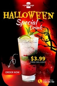 Halloween Special Drink Poster template