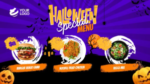 Halloween Special Menu Digital Display Ekran reklamowy (16:9) template