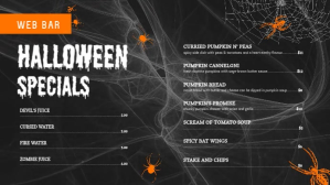 Orange Specials Halloween Menu Digital Display (16:9) template