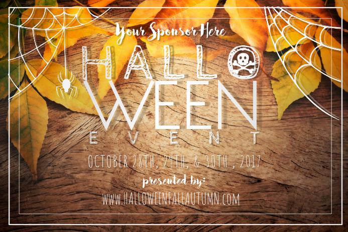 halloween spider web skull leaves harvest fall autumn rust template